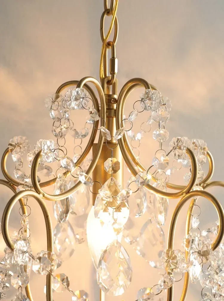 Ceiling lamp pendant light fixture crystal  dinning room  kitchen decor  home appliance  classic gold