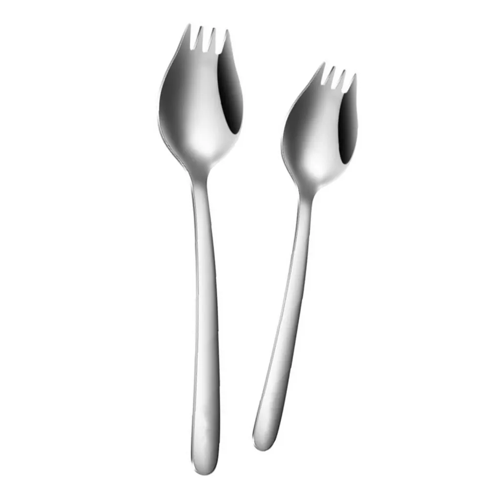 1Pcs Stainless Steel Spork Spoon Fork Combo Heavy Duty Eco Friendly Tasteless Tableware for Parties Weddings Picnics Camping