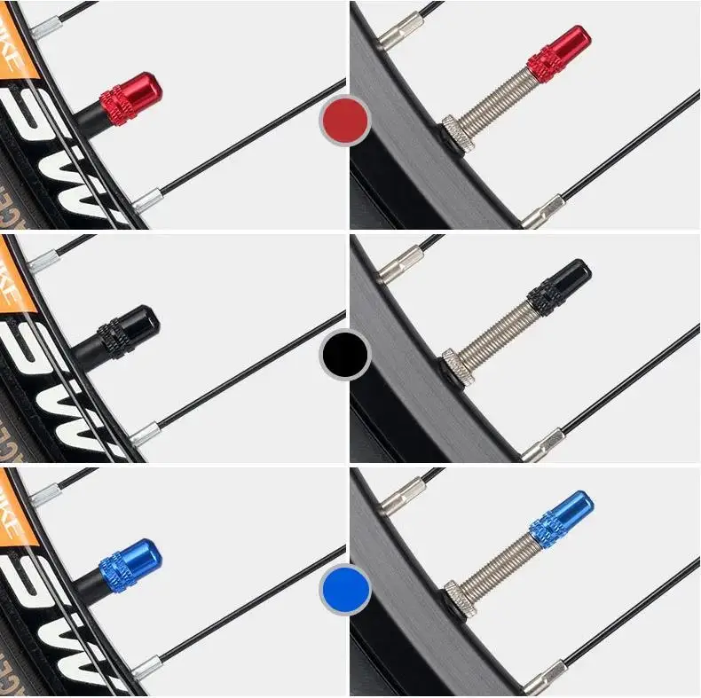 4/10 Stück Fahrradreifen Ventilkappe Aluminiumlegierung Schrader/Presta Ventilkern Lends MTB Tubeless Ventildeckel MTB Fahrradzubehör – Detail 8