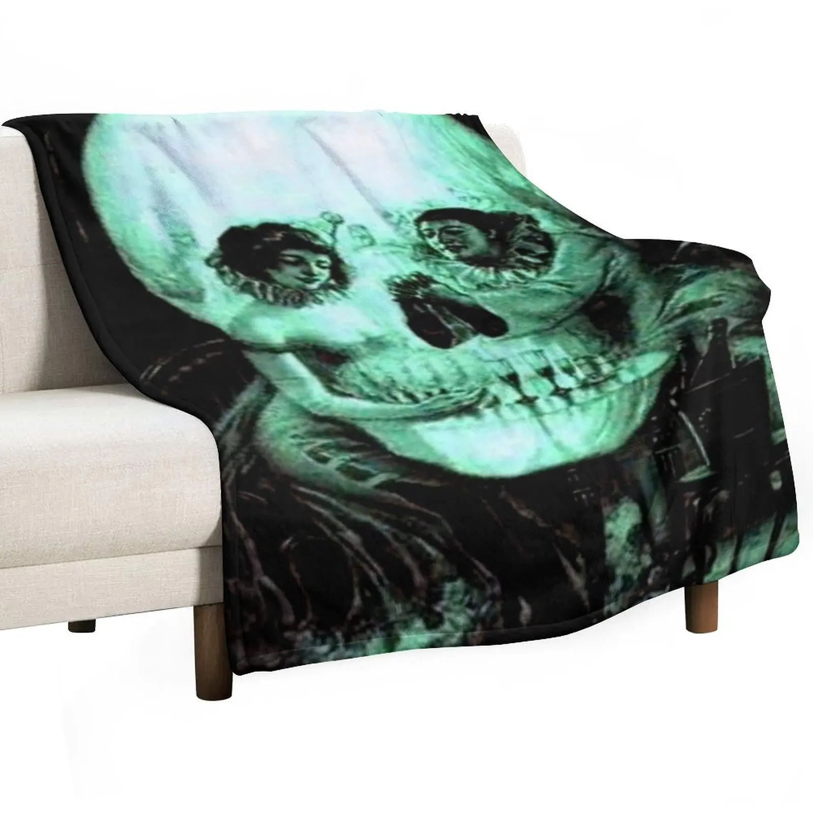 Skull optical illusion by Salvador Dali - Now step away from the computer Throw Blanket Quilt sofa bed Winter beds Blankets