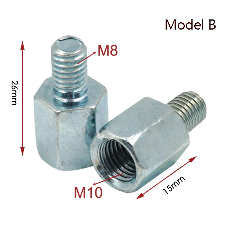 Thread Reducer M10 M8 Converter Motorcycle Rearview Mirror Conversion Screw Adapter Thread Chrome Pack of 10 image 5