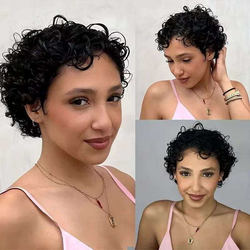 Curly Pixie Wigs Hu… - image