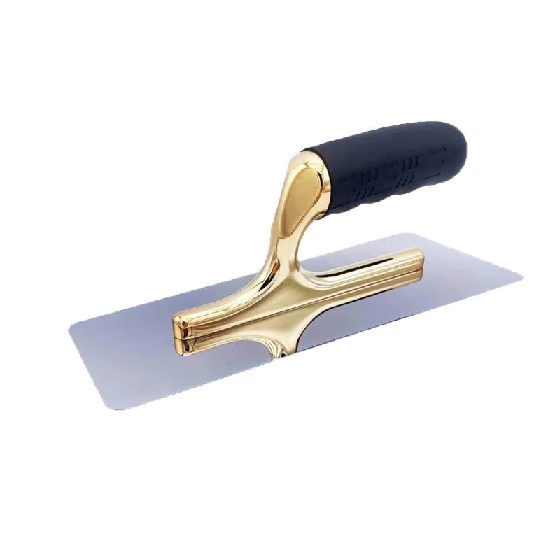 Gold Stainless Steel Plastering Drywall Trowel Plated Diatom Mud Spatula for Wall Construction