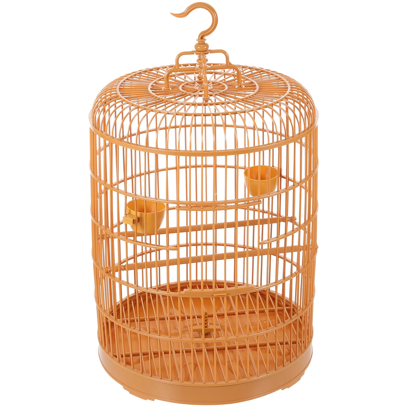 

Hanging Bird Cage Plastic Durable Round Shaped Safe Design Roomy Comfortable for Small Pets Bird Cage Ornament