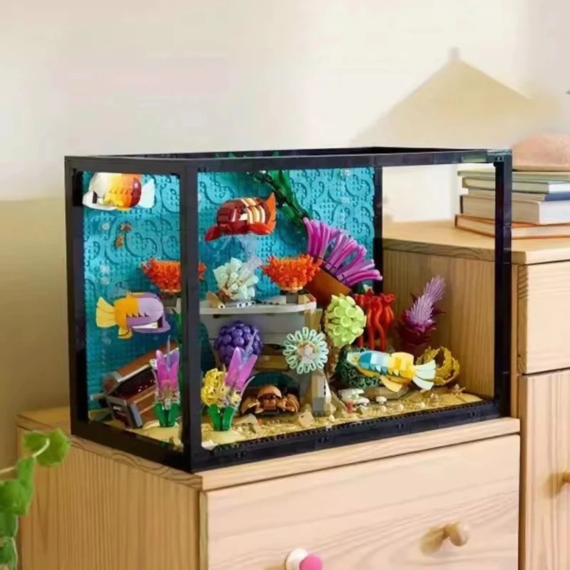 

4154PCS tropical aquarium fish tank model marine animal children's assembly building block toy gift