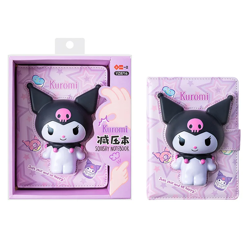 Sanrio Kawaii Kuromi Pochacco Hello Kitty Mini Stress Relief Magnetic Buckle Cartoon Notepad Gift for Elementary School Students