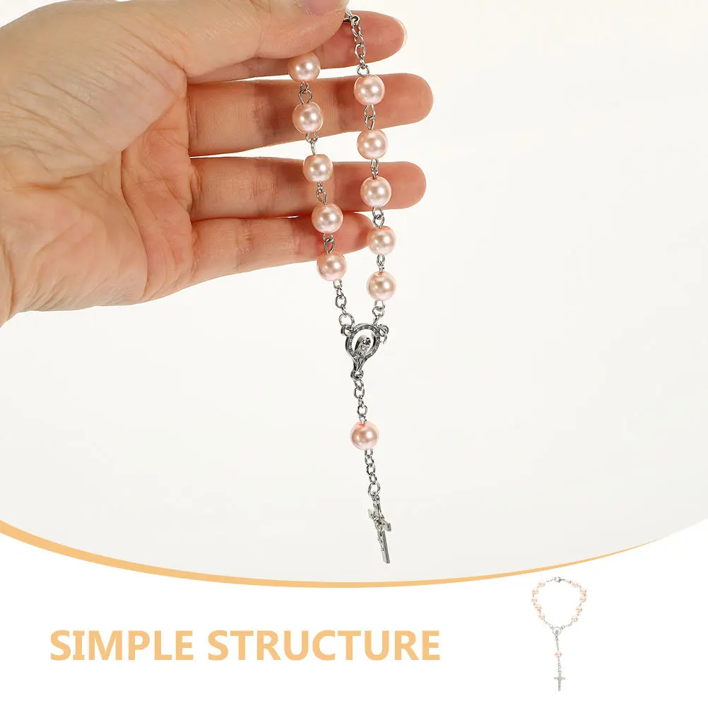 

2Pcs Car Rosary for Rearview Mirror Catholic Beads Pendant Auto Hanging Accessories for Men Women Car Spiritual
