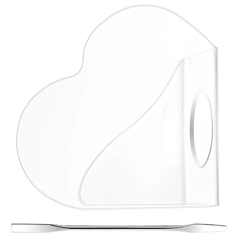 

1 set Heart Shape Acrylic Makeup Mixing Palette Foundation Pigment Nail Art Plate With Stainless Steel Spatula Travel