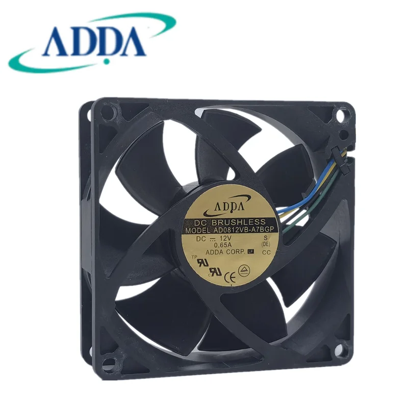 

New ADDA AD0812VB-A7BGP 12V 0.65a 8025 8cm PWM adjustable speed large air volume fan