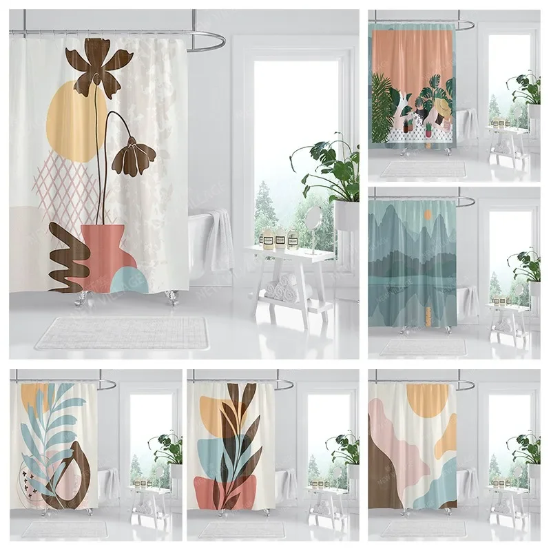 

Waterproof fabric shower curtain Bathroom curtain accessories 180x200 Bath curtain for shower 240*200 nordic boho decor 240x200