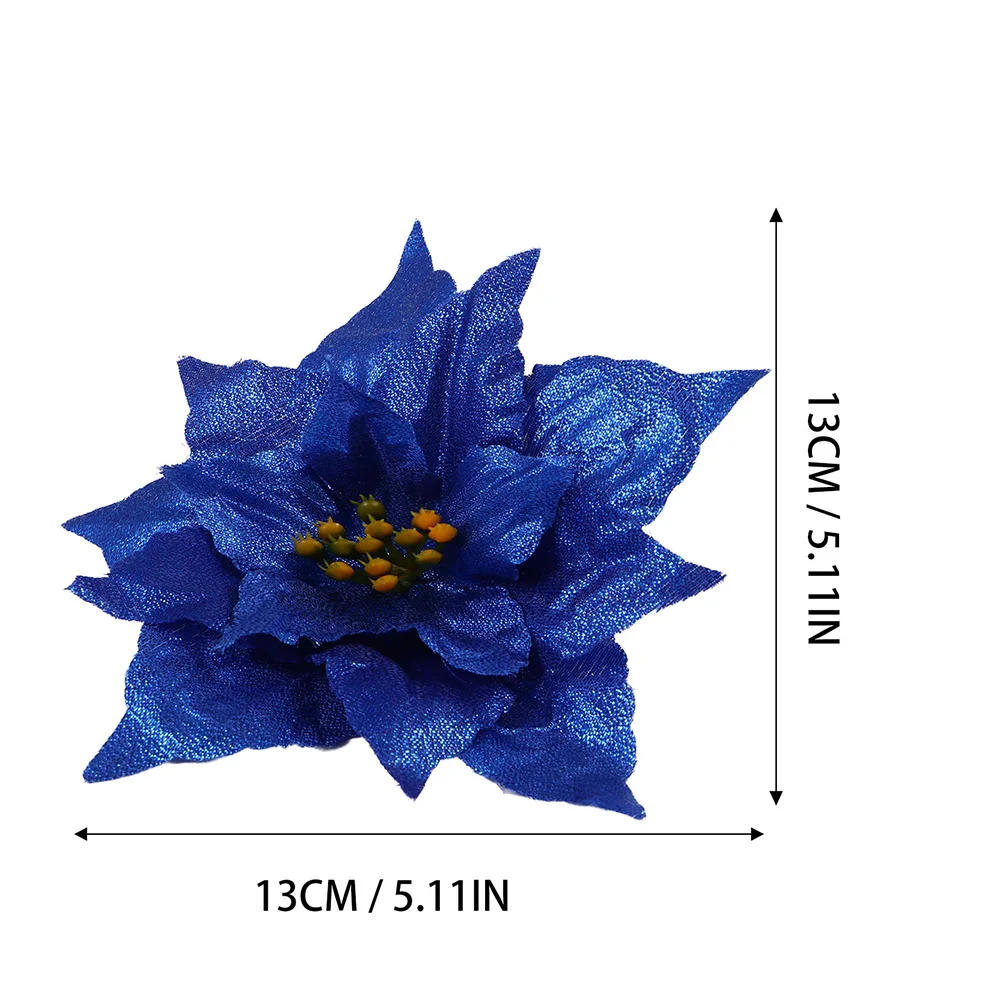 10 szt. Sztuczne kwiaty symulowane ozdoby świąteczne choinka dekoracje świąteczne niebieski