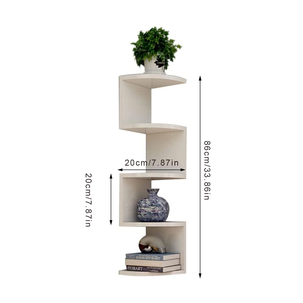 Five Layer White Storage Rack Creative Household Triangular Wall Hanging Corner Bookshelf 1PCS