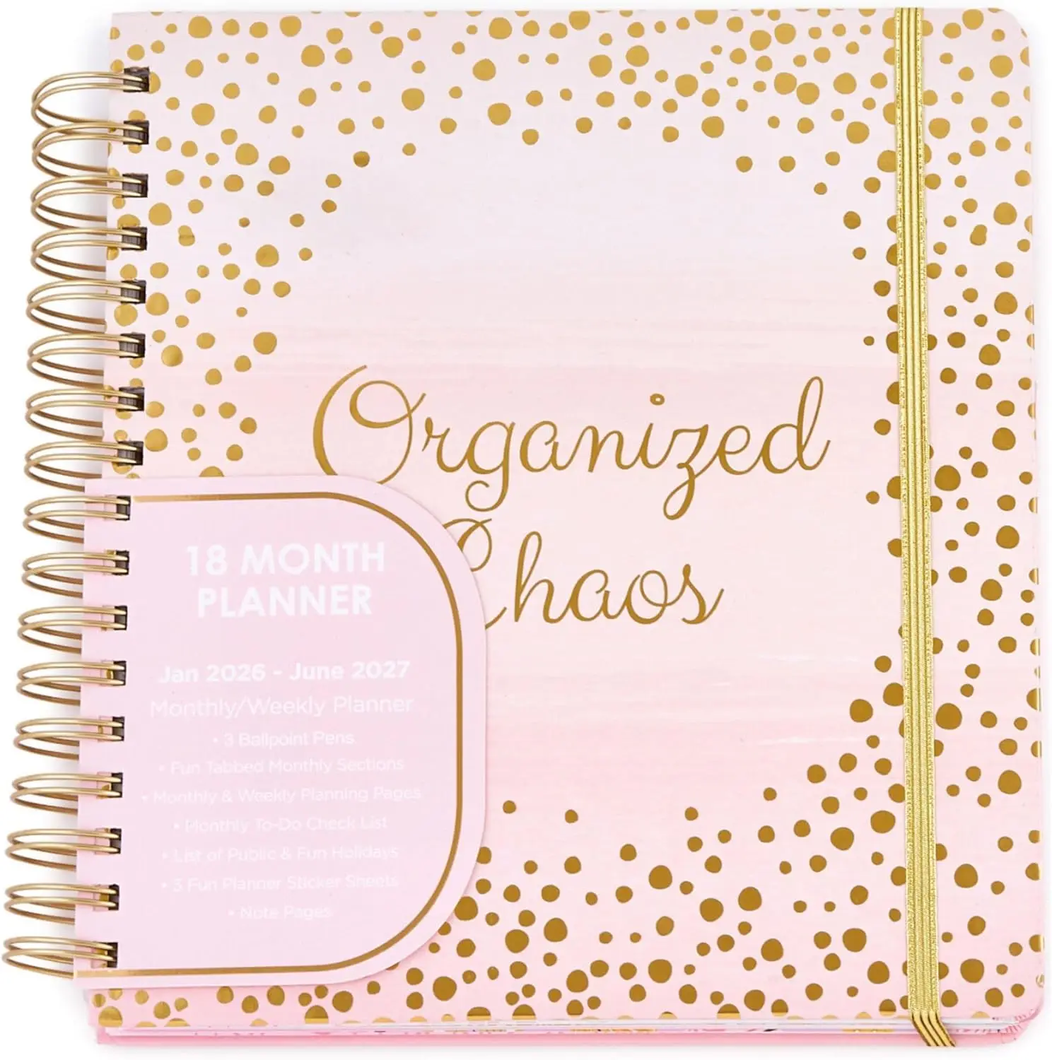 18-Month Planner 2026-2027, Daily Weekly Monthly Organizer with Pens Stickers Notes