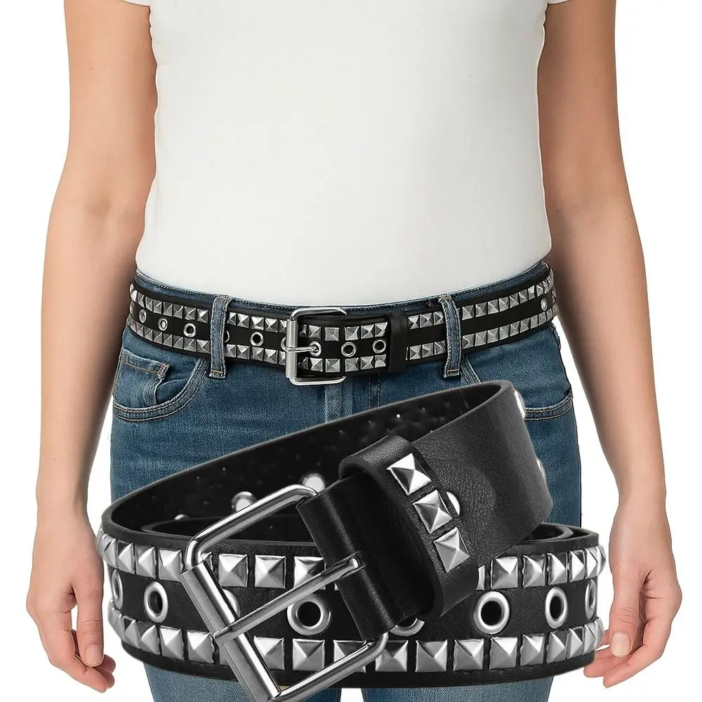

Модный ремень с заклепками и пряжкой, роскошный дизайн, деловой пояс в стиле ретро, повседневный пояс в стиле панк в сочетании с юбками, джинсами