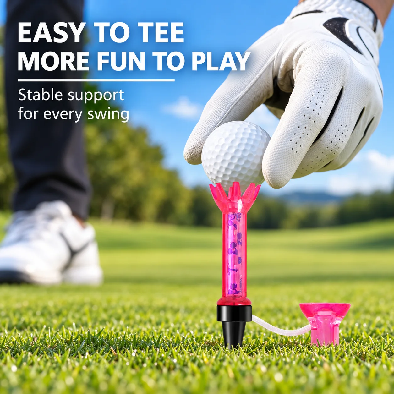 Caiton Magnetic Golf Tee Set 2pcs 70mm 80mm Golf Tees with Ball Holder Golf Accessories Practice Aid for Outdoor Practice