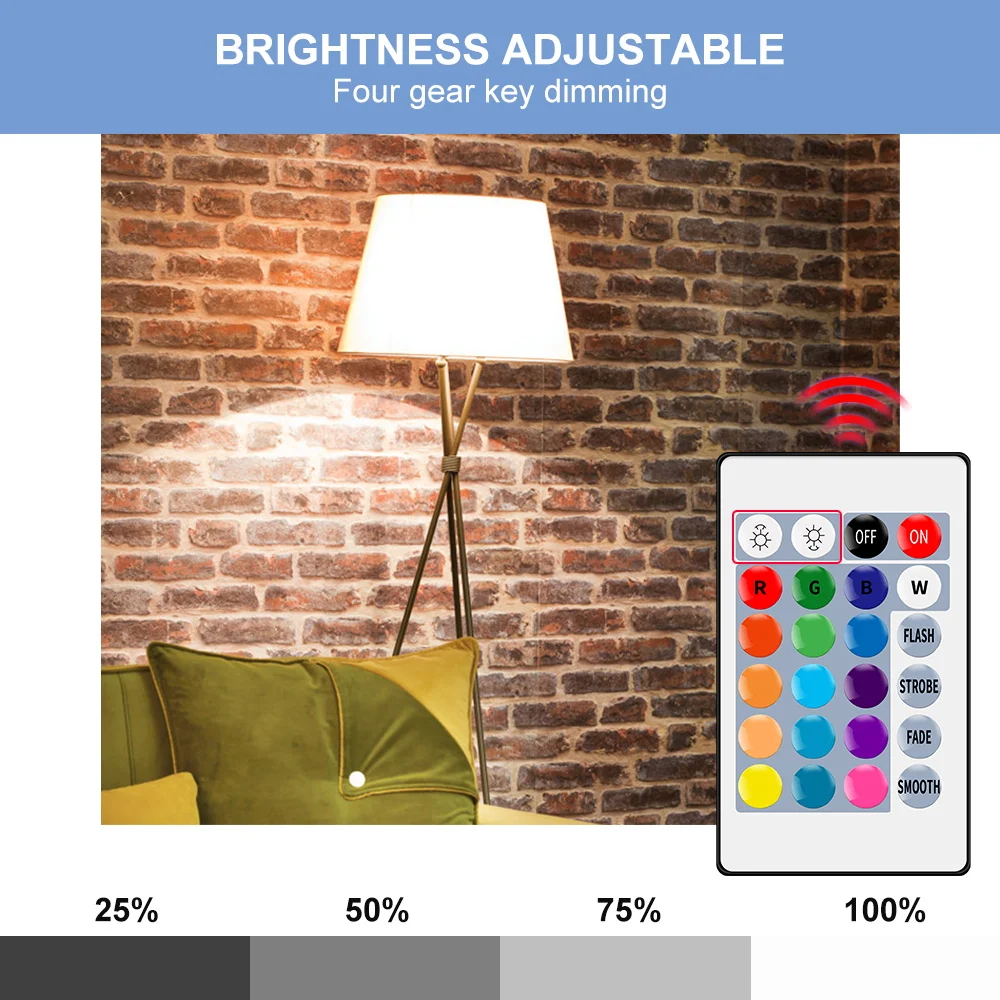 E27 LED Lamp Bulb Energy Saving Light RGB Dimmable Bulb Family Interior Lighting 220V Led Smart Light Bulb With Remote Control