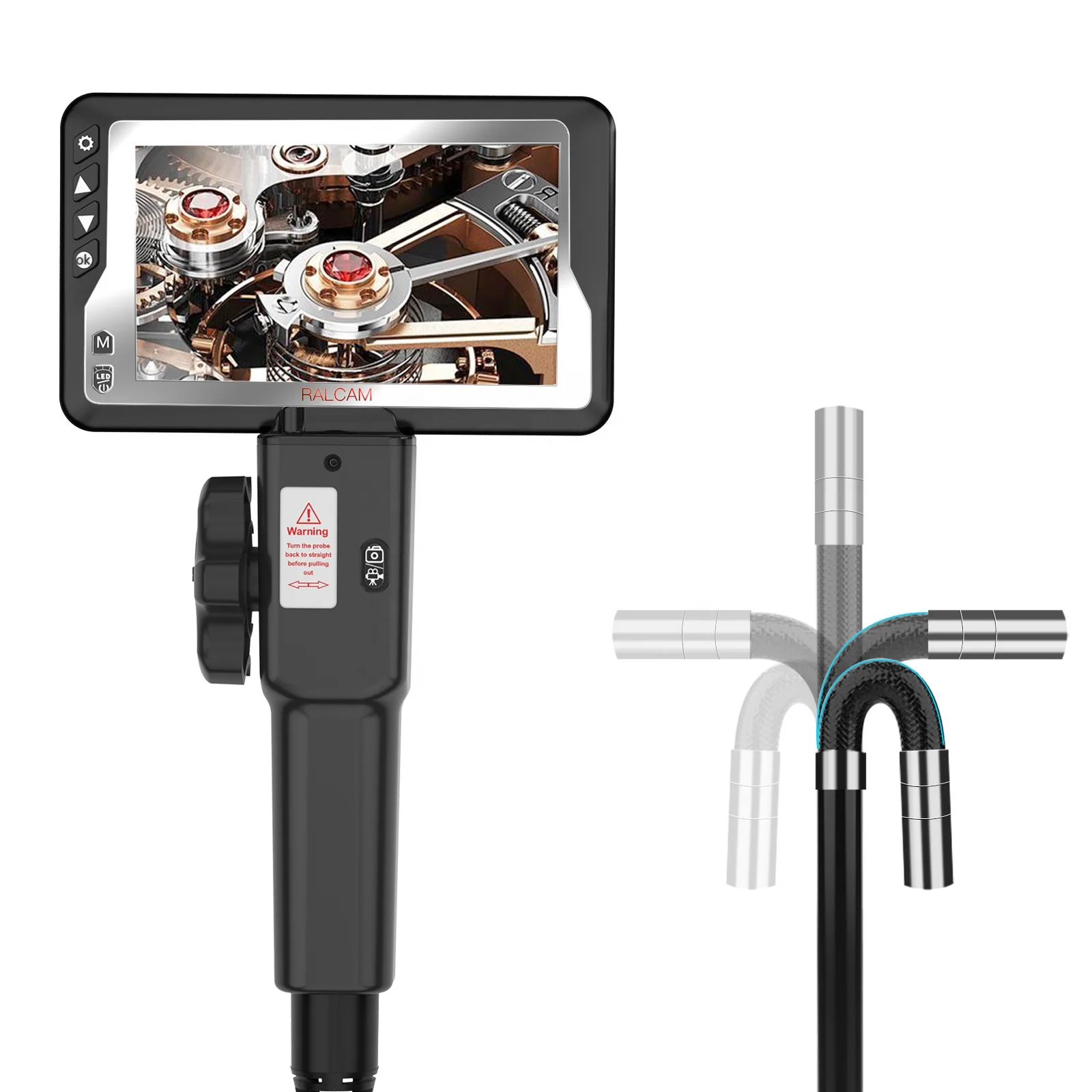 Factory Custom 2 Way 360 Degree Full Articulated Endoscope IP67 Micro USB Inspection Camera 4.5 Inch HD IPS Screen Borescope