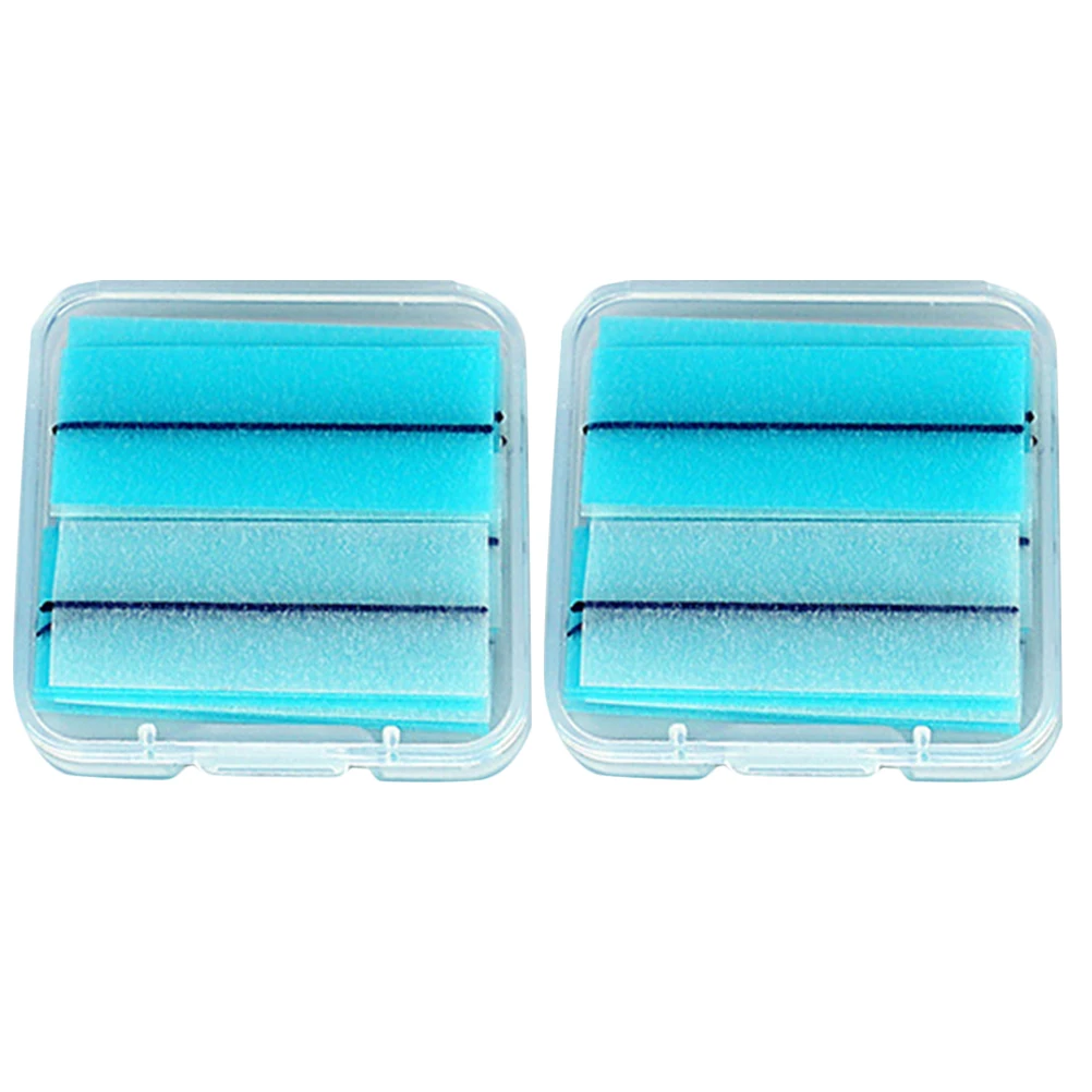 

2 Boxes Self-adhesive False Eyelash Glue Strips Sticker Line Eyeliner Eyelashes Kit Tray for Tape Extensions