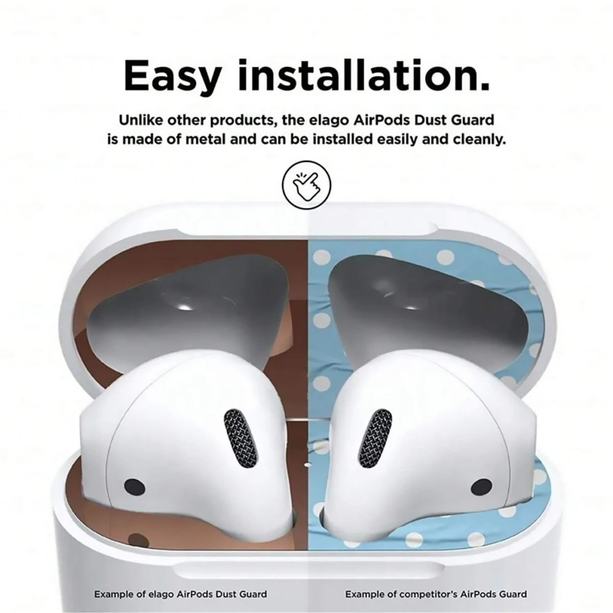 1 piece of metal dust sticker protective case, with packaging, compatible with Airpods Pro 2 1 Air Pods 3 4