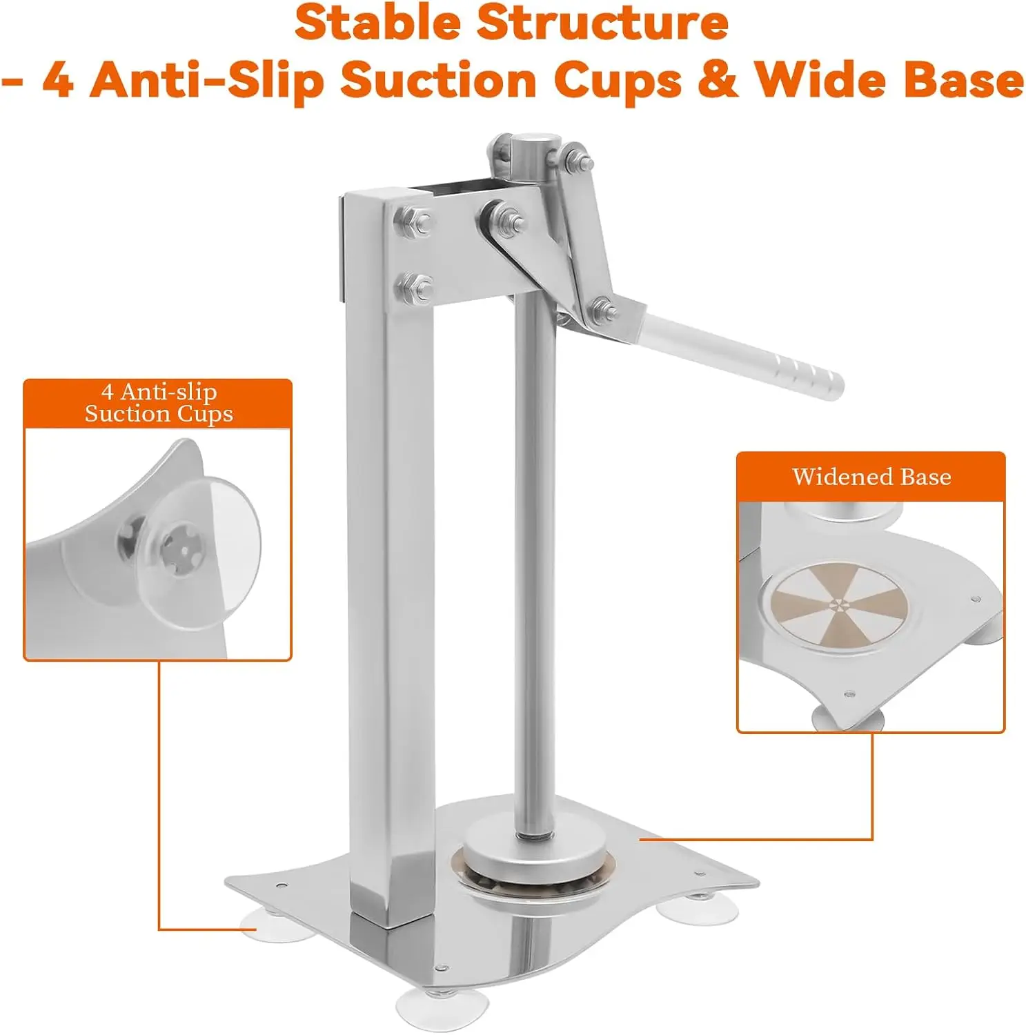 Spremiagrumi manuale per carichi pesanti e frantoio per noci, spremiagrumi in acciaio inossidabile 304, estrattore di succo ad alto rendimento con base antiscivolo