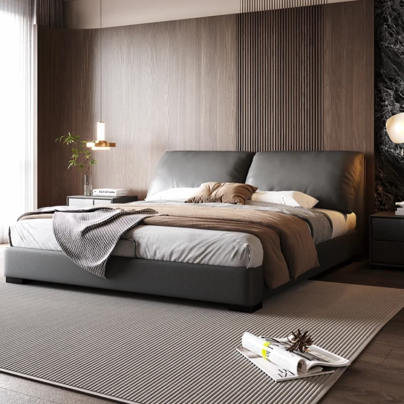 

Modern high-end Double bed frame headboard king sizes queen wedding bed Wood luxury king size twin bedroom cama casal furniture