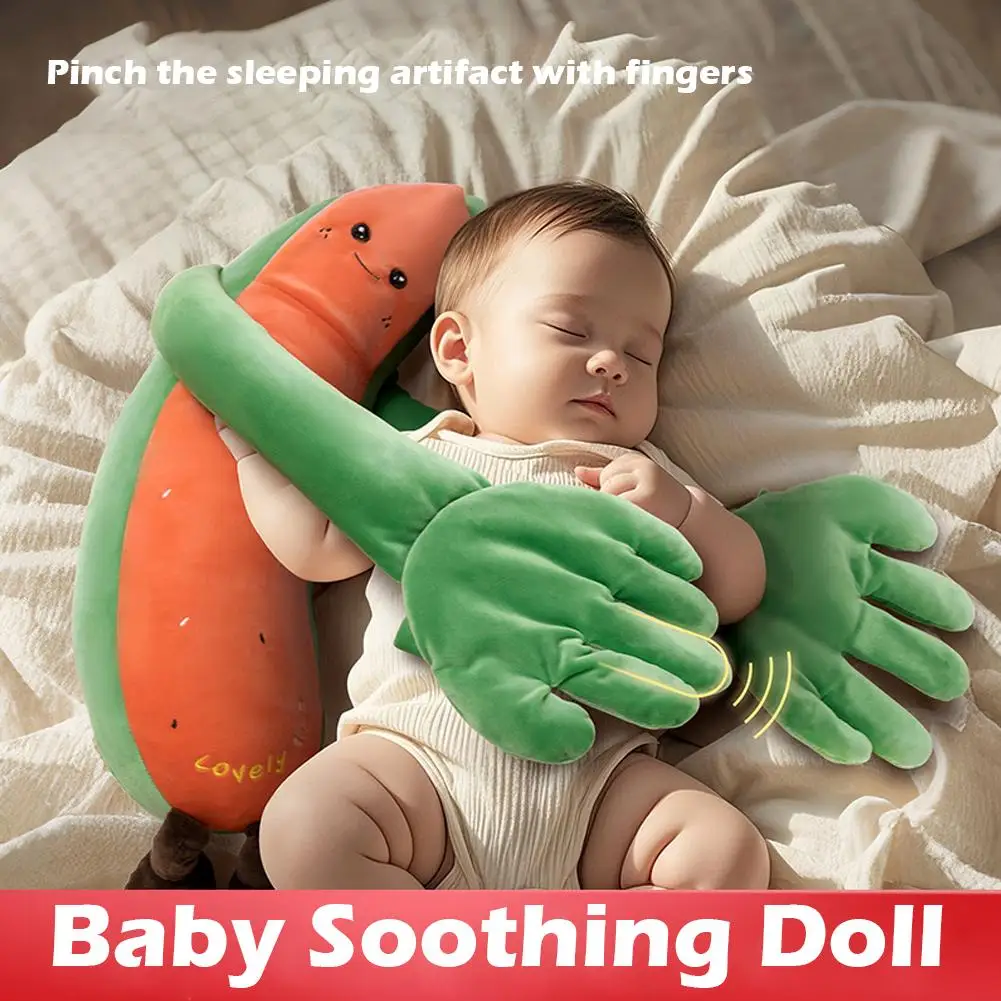 Baby Soothing Palm Pillow with Heartbeat Sound - Anti-Startle Sleep Aid Toy that Simulates Hugging & Back Patting