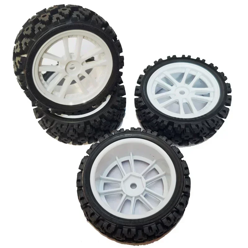 4Pcs 70mm Off-Road RC Buggy Tires for 1/10 Tamiya TT01 TT02 XV01 LC Racing PTG-2 HSP HPI – Durable Rubber & Strong Grip
