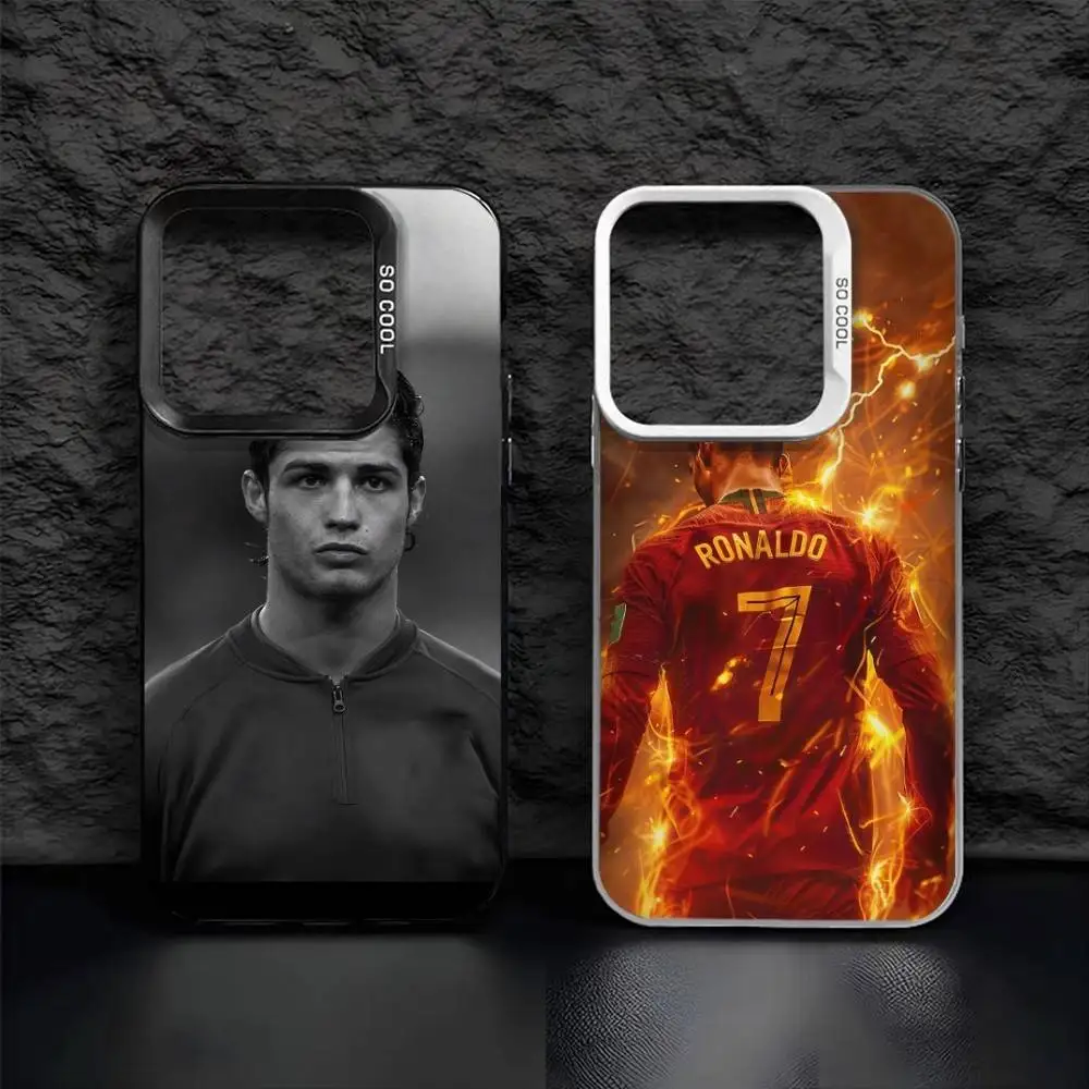 

Football player For C-Cr7 R-Ronaldo Phone Case For IPhone 16 17 15 14 12 13 Pro Max Black Color Shockproof Cover