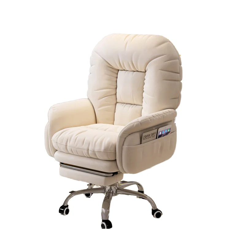 

Modern White Ergonomic Swivel Office Chair Luxury Plush Comfort with Wheels Hot Sale for Office & Living Room Fabric Material