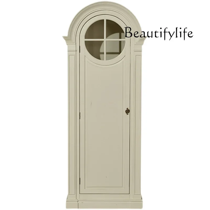 

vV French solid wood home hanging wardrobe household arched storage cabinet modern simple custom wardrobe