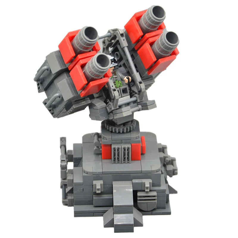 15cm Missile Turret Moc Warfare Robots Air Defense Tower Model Assembly Small Particle Building Blocks Toys For Children Bricks