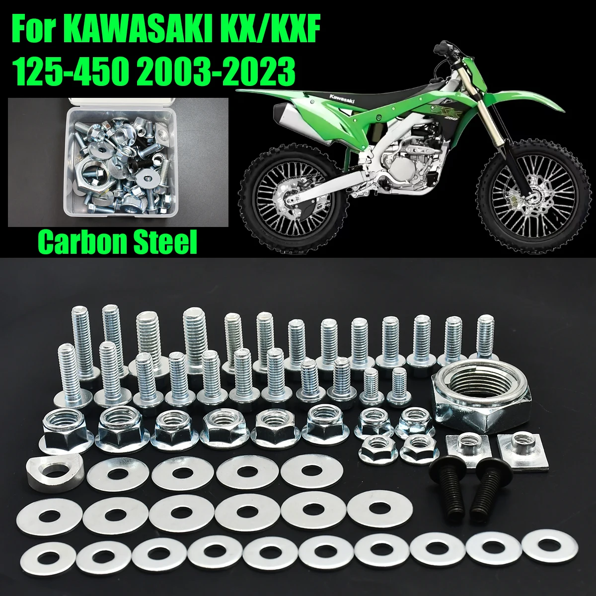 

Motorcycles Fairing Fender Screw Bolt Kit Set For Kawasaki KX 250 450 250F 450F KX250 KX450 KX250F KX450F Enduro Dirt Pit Bike