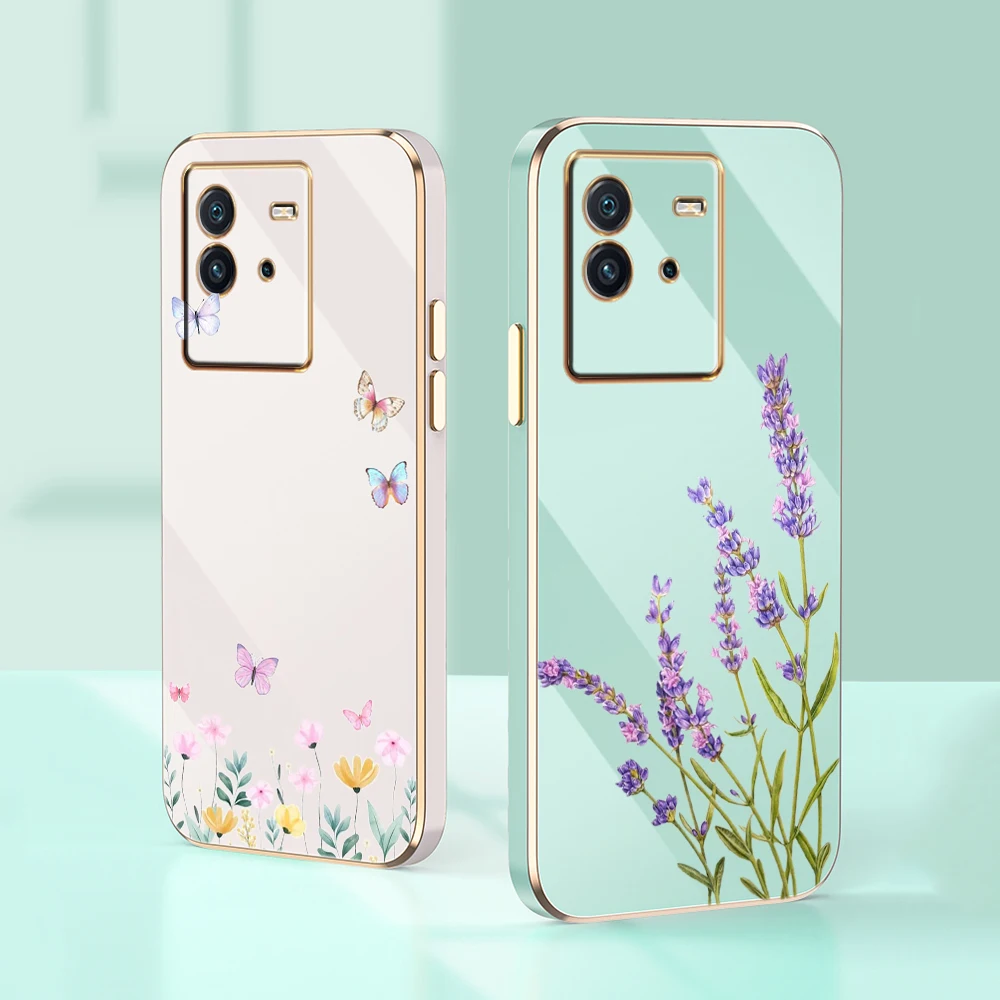 Роскошный мягкий чехол из ТПУ с покрытием для телефона Xiaomi 9T 10T 11T 13T Pro 12T 13 14 Pro 11X 12 Lite SS55 маленький свежий цветок бабочка