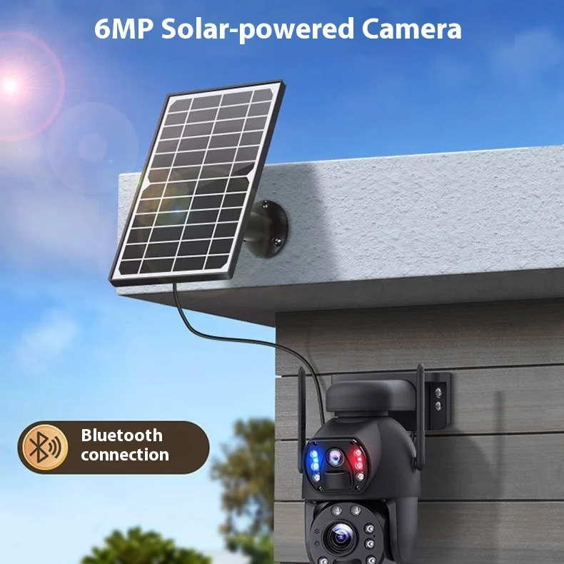 Ubox 4G HD كاميرا شبكة مراقبة مزدوجة الصورة منخفضة الطاقة الشمسية 20x زووم بصري زاوية واسعة CMOS الاستشعار 1 سنة تخزين البيانات السحابة