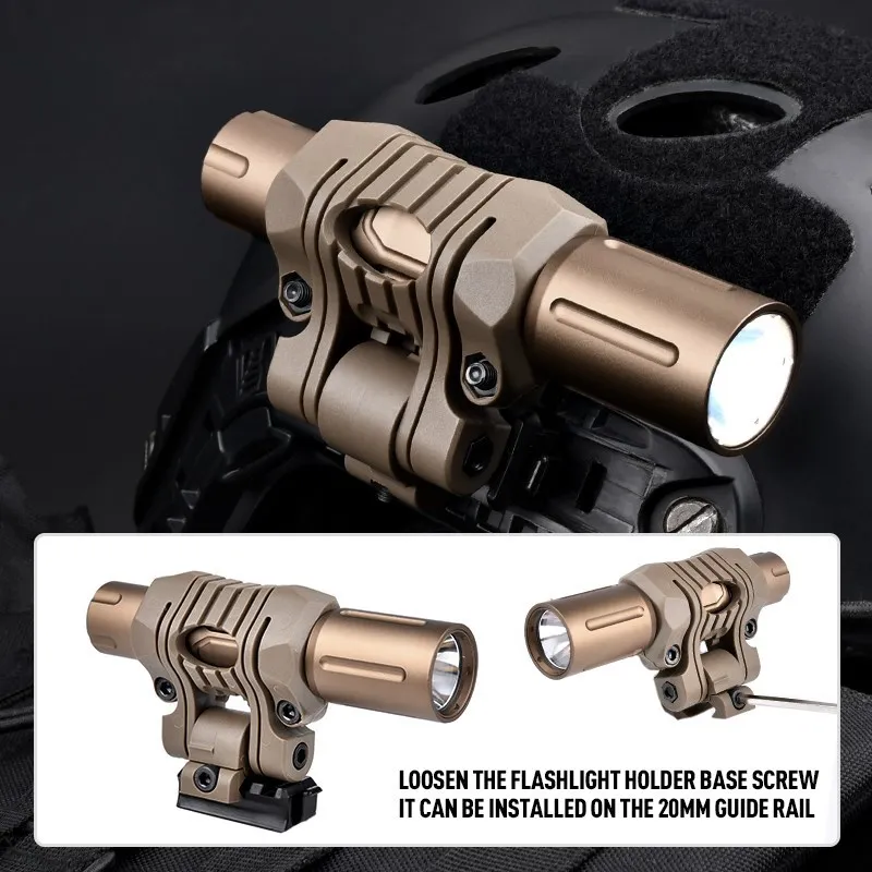 Wadsn Tactical PLH-V2 Flashlight 1300Lumens PLH-V2 Fast Helmet Light Set Airsoft Outdoor Hunting Scout Lights Clip Fit 20MM Rail