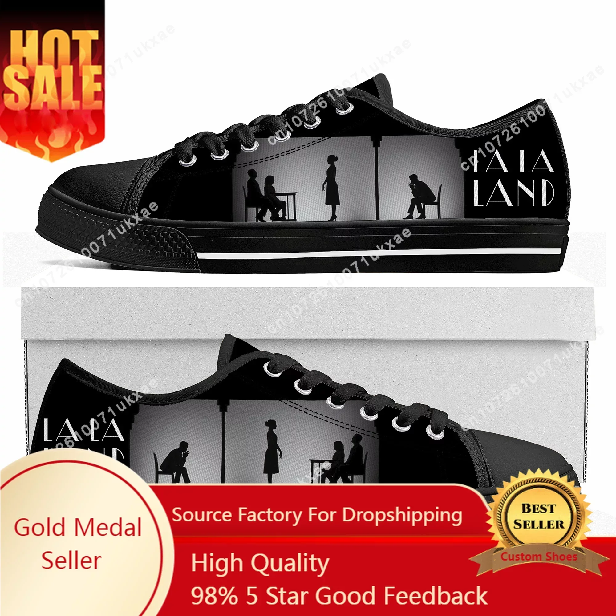 

La La Land низкие кроссовки мужские женские подростковые Emma Stone Ryan Gosling парусиновые кроссовки пара повседневная обувь обувь на заказ DIY