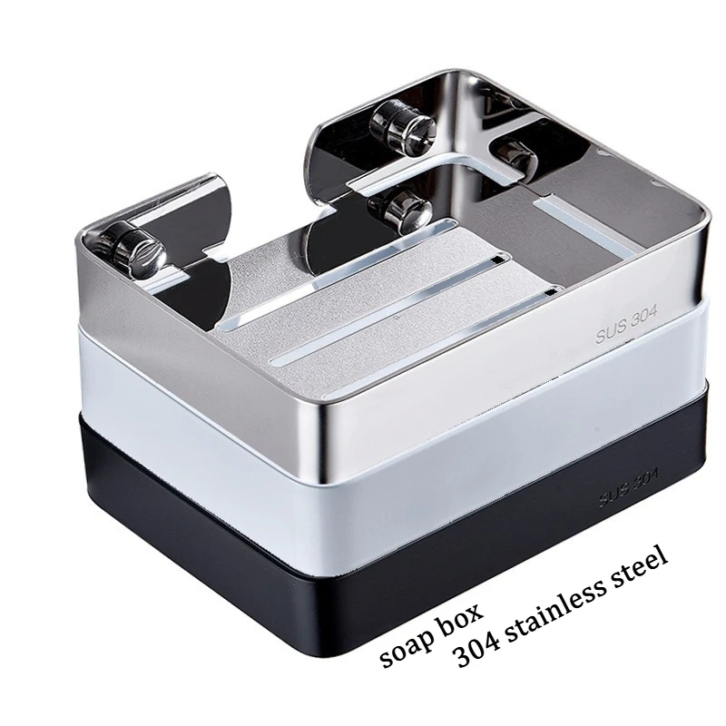 

Мыльница из нержавеющей стали 304 со сливным отверстием, неперфорированная мыльница для ванной комнаты, балконная мыльница