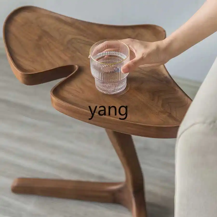 CX1  black walnut edge table, small coffee table next to modern simple sofa