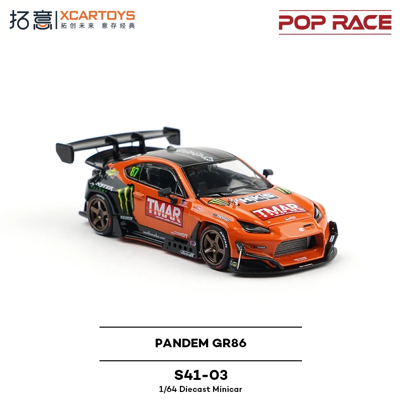 XCARTOYS 1 64 POP RACE Toyota PANDEM GR 86 سيارة سبيكة موتور سيارة دييكاست نموذج معدني لعب أطفال بنين #6