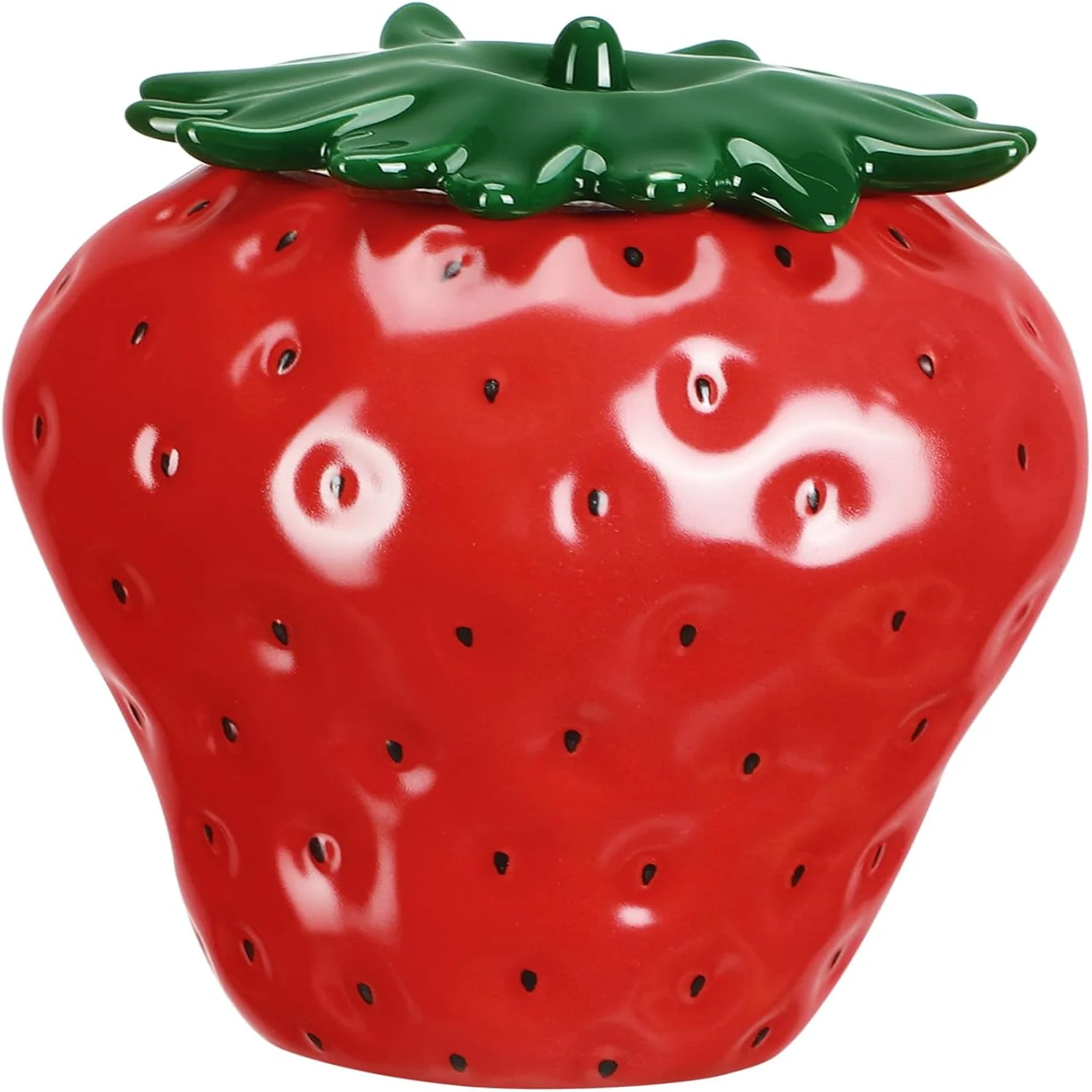 Strawberry Shaped Canister - Ceramic Cookie Jar Farmhouse Jars Biscuit Treat Container Candy Container Food  Jar for Loose Tea C