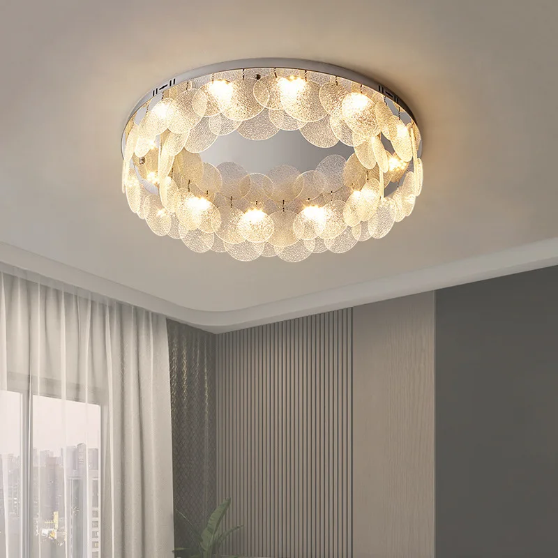 

New Luxury Led Glass Ceiling Lamp Nordic Post-modern Lights Luxury Living Room Lamp Bedroom Decorative Lamp Bright Luminaria