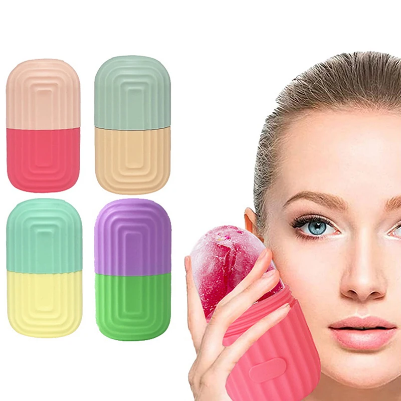 Facial Ice Cube Mold Silicone Freezing Beauty Swelling Face Massager Moisturizing Washable Oven Icing Mould