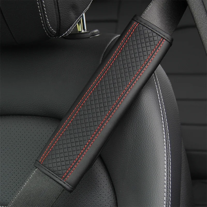 Auto zubehör sicherheit gürtel PU Leder Sicherheit Gürtel Schulter Abdeckung Atmungsaktive Schutz Sitz Gürtel Polsterung Pad Auto Innen – Detail 6