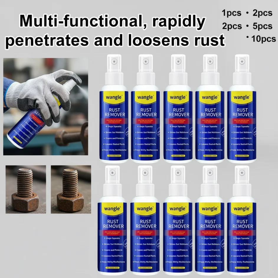 1/2/5/10PCS Powerful Rust Remover Spray Fast-Acting Formula Metal Rust Rust Car Remover Cleaning Spray Anti-rust Casing Remover