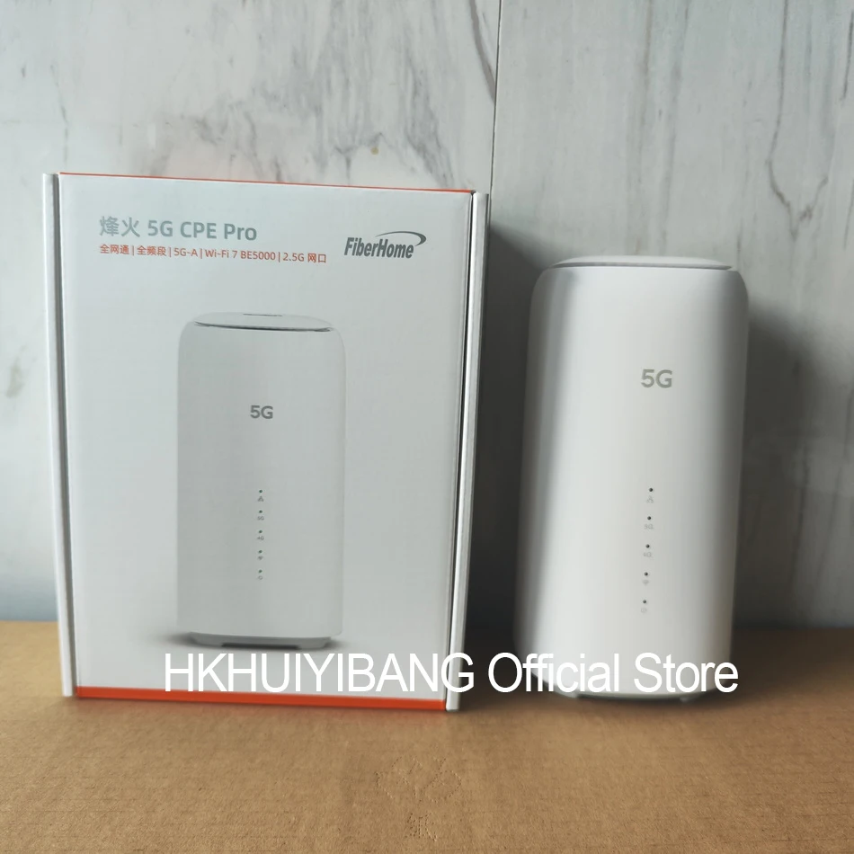مقفلة FiberHome 5G CPE Pro 2 LG6151M WiFi 7 BE5000 راوتر قفل الخلية 2.5G WAN/LAN Port 4G LTE CAT19 5G-A مودم Sim لاسلكي
