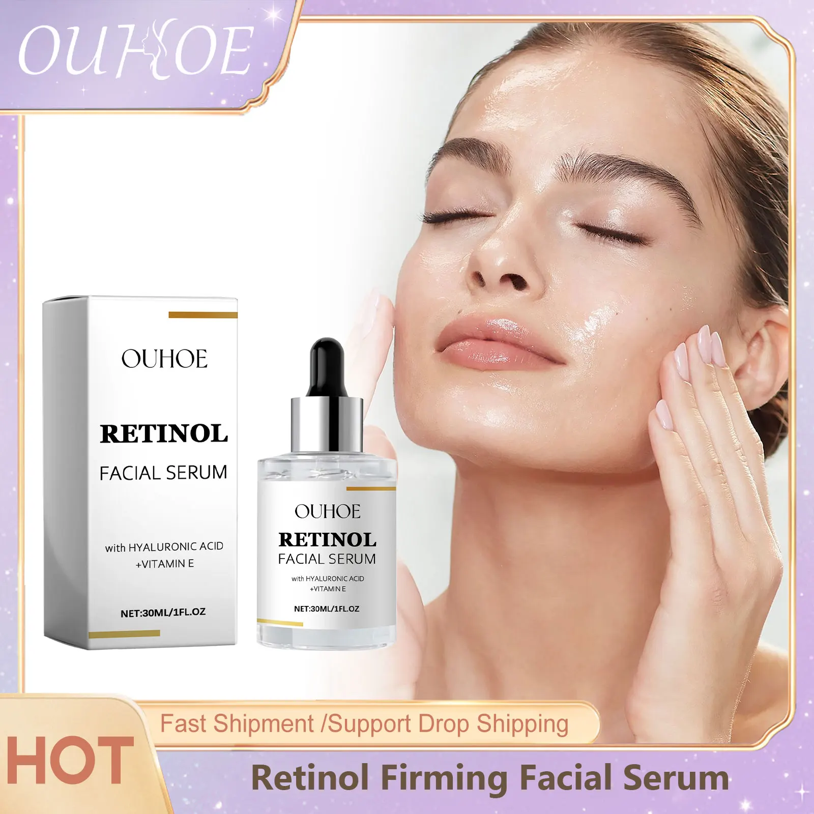 

Firming Face Serum Retinol Lifting Fade Fine Lines Wrin-kle Moisturize Nourish Hydrate Soothe Brighten Skin Rejuvenation Essence