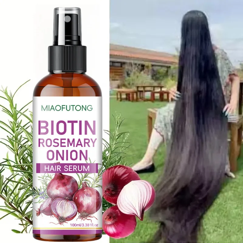 البيوتين روزماري البصل مصل الشعر رذاذ زيت نمو الشعر ترقق علاج تساقط الشعر منتجات النمو السريع العناية بالجمال امرأة 100 مللي