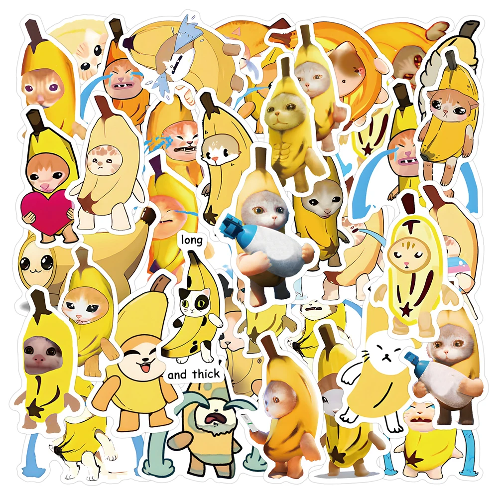 

10/30/50pcs Cute Funny Banana Cat Meme Stickers Cartoon Decals Laptop Travel Luggage Phone Waterproof Sticker Kids Classics Toys