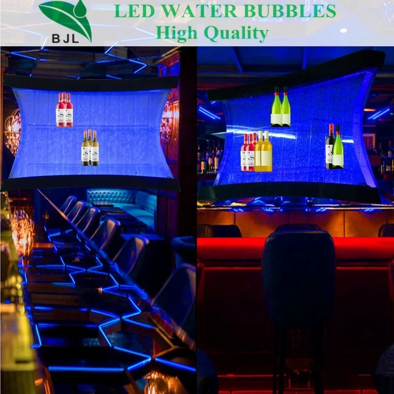 2025 مخصص. خزانة فقاعات مثبتة على الحائط LED لتزيين مطعم البار المنزلي