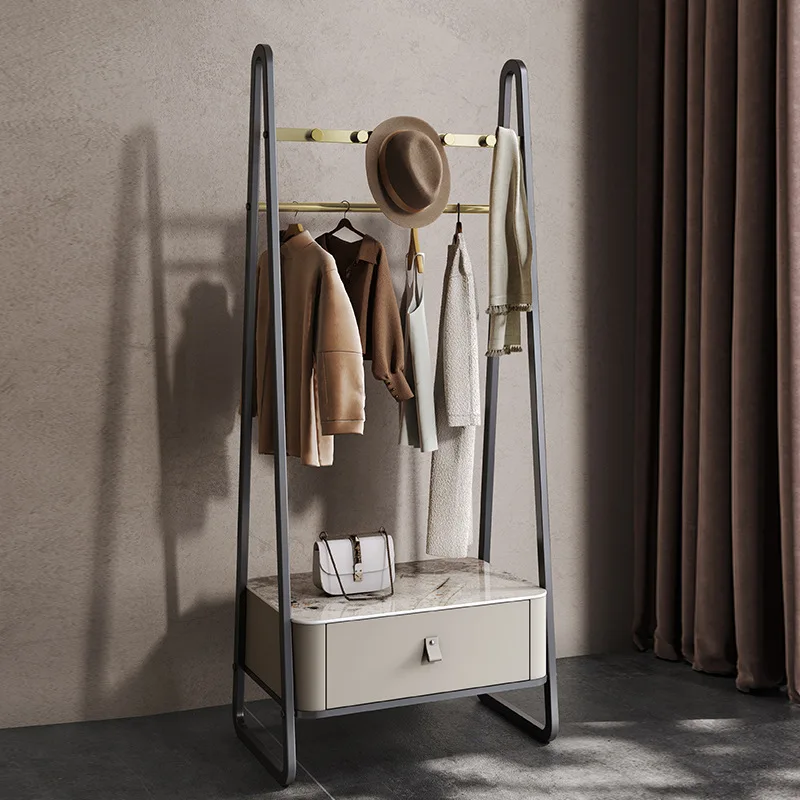 Italian minimalist floor coat , bedroom clothes storage rack, stainless steel designer hanger, minimalist design